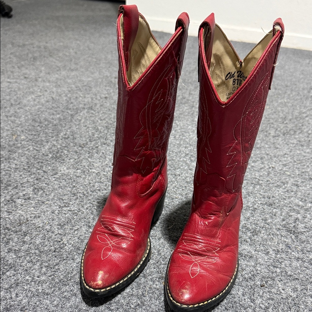 Old West Red Heeled Cowboy Boots